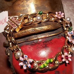 Betsey Johnson Flower Link Bracelet.